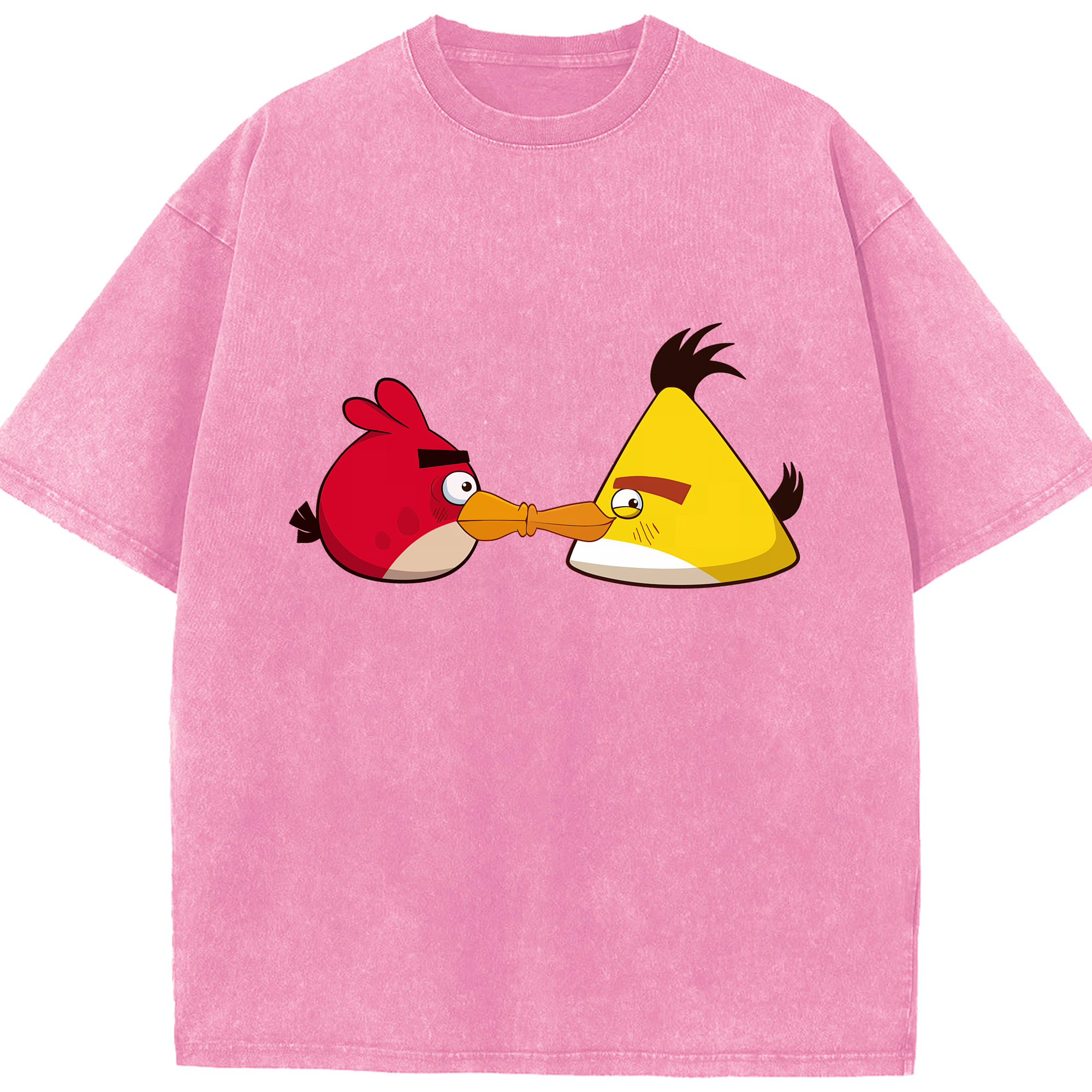 （画像用） Angry Birds アングリーバード 綿100% ヴィンテージ風 半袖Tシャツ（フロントプリント）